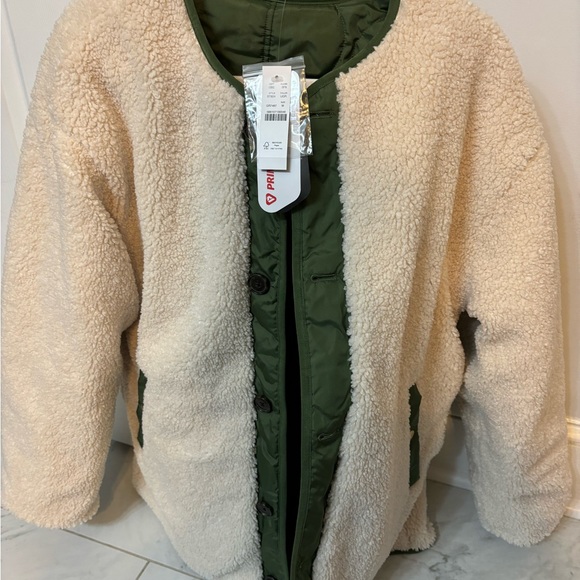 NWT J Crew Reversible Puffer Jacket with Primaloft in utility green - Picture 7 of 7